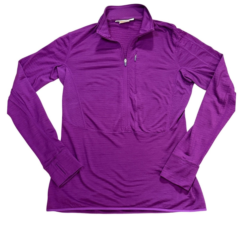 Icebreaker Womens Descender Merino Blend Half Zip Base Layer M Athleisure Hiking - Picture 3 of 11